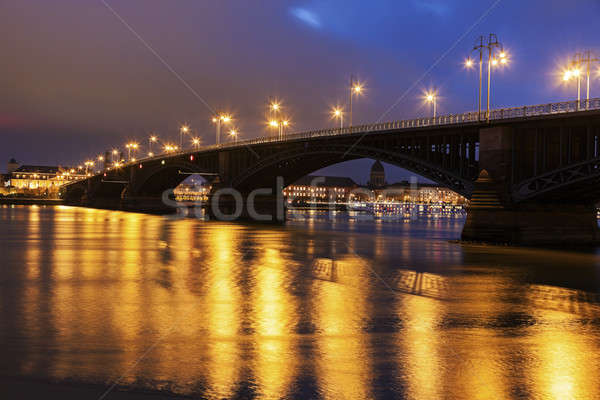 Theodor Heuss Bridge and Christuskirche  Stock photo © benkrut