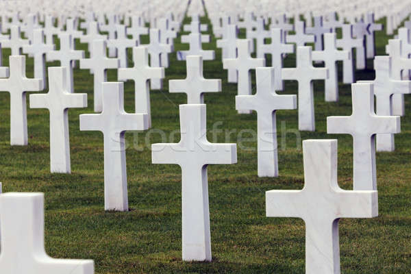 Normandia amerikai temető szent Franciaország fű Stock fotó © benkrut