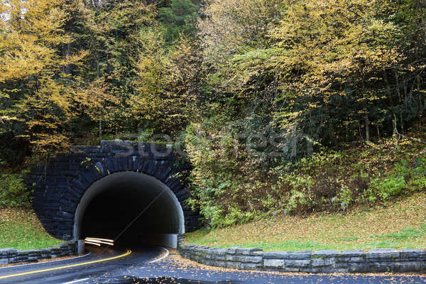 Foto stock: Túnel · enfumaçado · montanhas · parque · estrada · Tennessee
