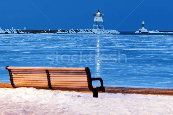 Faro Minnesota USA ghiaccio blu viaggio Foto d'archivio © benkrut