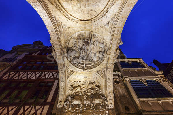 The arch of Great Clock in Rouen   Stock photo © benkrut