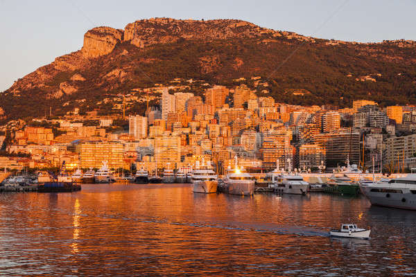 Haven Monaco zonsopgang stad reizen boot Stockfoto © benkrut