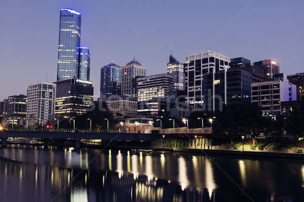 Foto stock: Melbourne · amanecer · Australia · tiempo · edificio · viaje