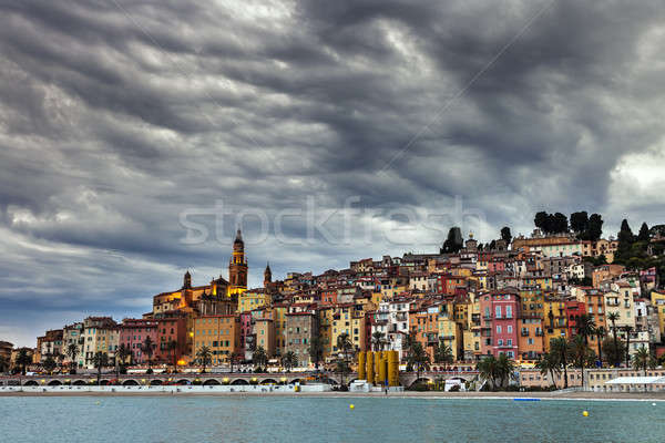 Heavy clouds over Menton Stock photo © benkrut