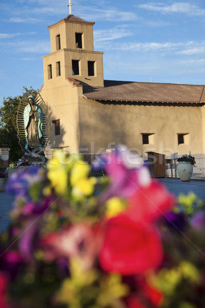 Flowers in front of the Sanctuary Of Guadalupe Stock photo © benkrut