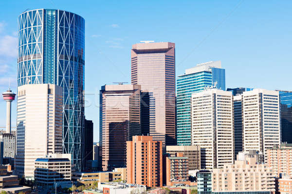 Panorama calgary moderne skyline hemel gebouw Stockfoto © benkrut