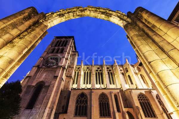 Catedral velho ruínas Lyon edifício viajar Foto stock © benkrut