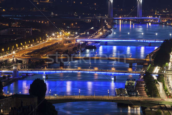 Bridges on Seine River in Rouen Stock photo © benkrut