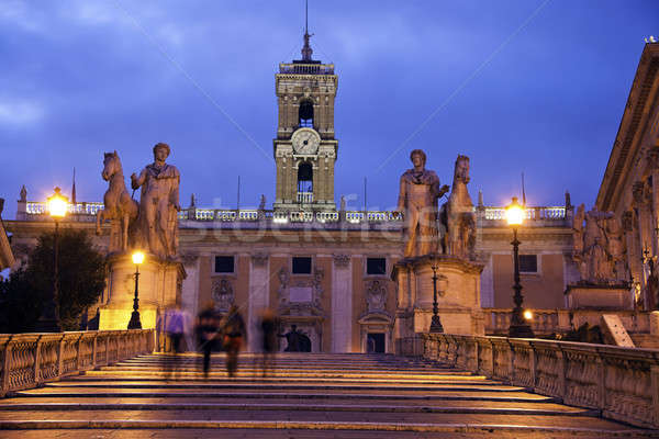 Roma niebieski noc schody Europie wieża Zdjęcia stock © benkrut