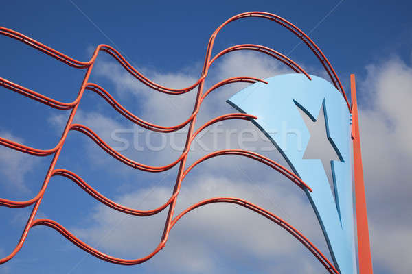 Puerto Rican flag over Division Avenue Stock photo © benkrut