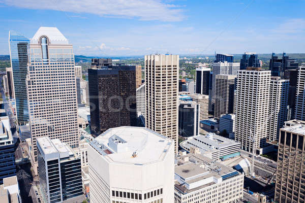 Panorama Calgary Wolkenkratzer Innenstadt Bürogebäude Stock foto © benkrut