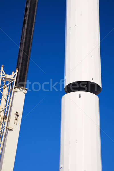 Cel toren kraan antenne ochtend Stockfoto © benkrut