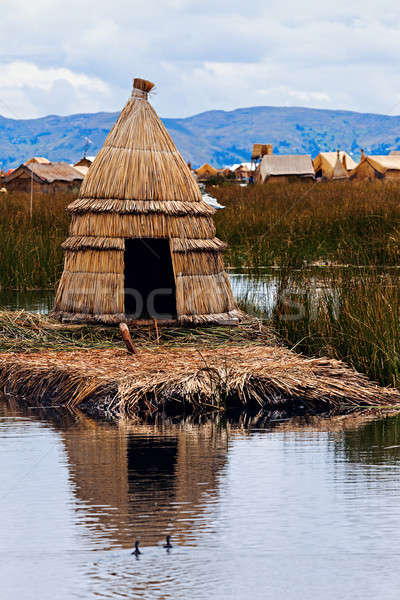 Hut on Floating Islands   Stock photo © benkrut