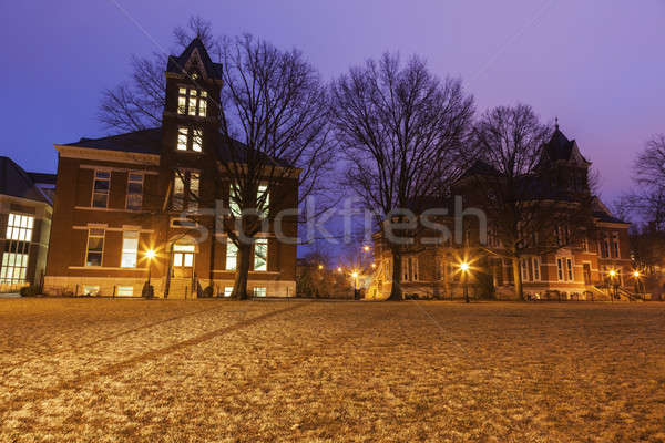 Arhitectura veche Missouri SUA cer zăpadă educaţie Imagine de stoc © benkrut