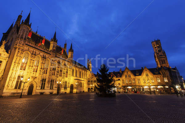 Bruges City Hall on Burg Square Stock photo © benkrut
