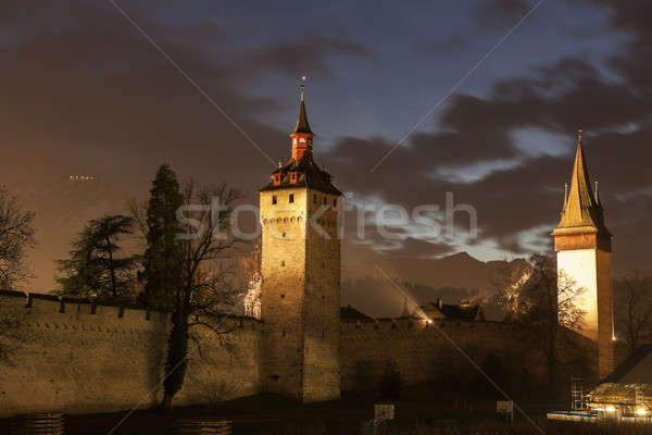 City Wall towers. Lucerne, Switzerland Stock photo © benkrut