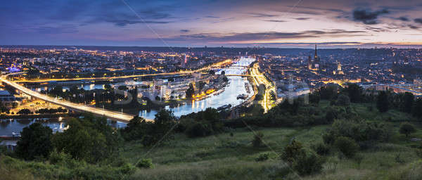 Panorama of Rouen at sunset Stock photo © benkrut