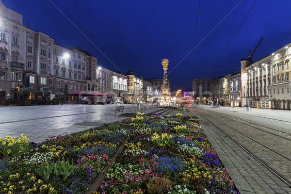 Column on Hauptplatz in Linz Stock photo © benkrut