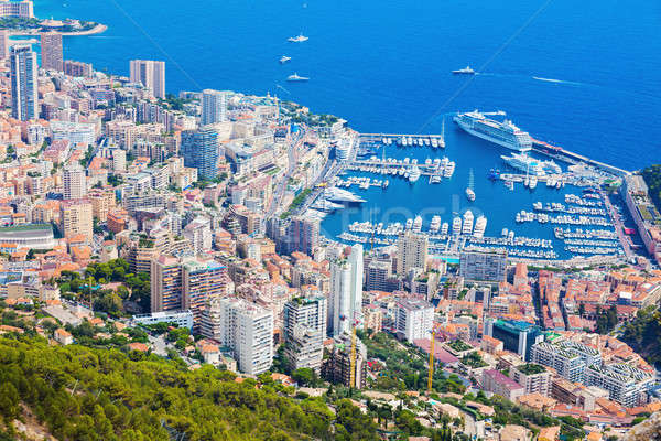 Monaco architektury widok z lotu ptaka miasta łodzi panoramę Zdjęcia stock © benkrut
