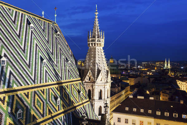 Roof of St. Stephen's Cathedral in Vienna Stock photo © benkrut