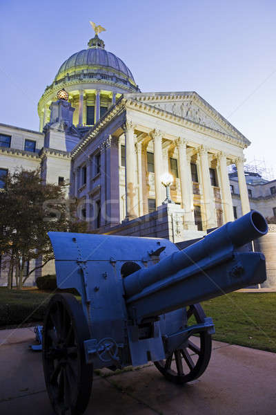 Cannon in front of State Capitol Building in Jackson Stock photo © benkrut