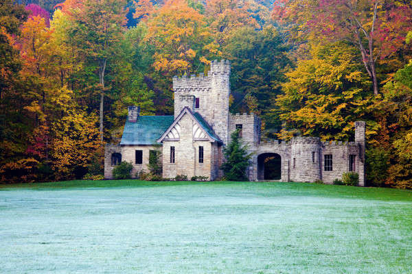 Burg Hügeln Ohio farbenreich Bäume Frost Stock foto © benkrut