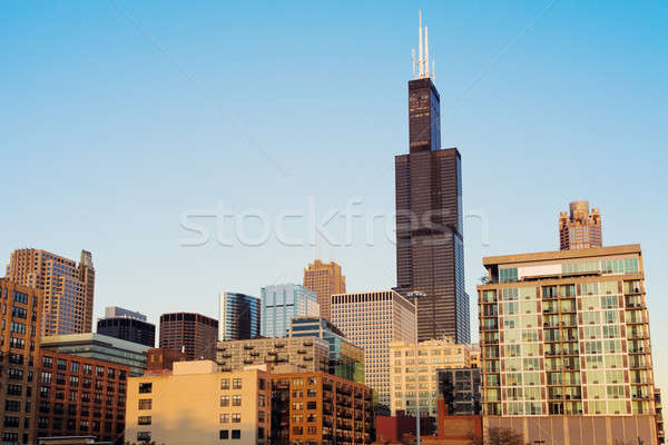 Architettura Chicago tardi pomeriggio skyline grattacielo Foto d'archivio © benkrut