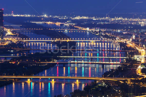 Bridges on Danube River in Vienna Stock photo © benkrut