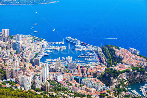 Stok fotoğraf: Monaco · mimari · şehir · mavi · tekne