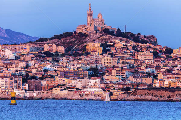Marseille panorama from Frioul archipelago Stock photo © benkrut
