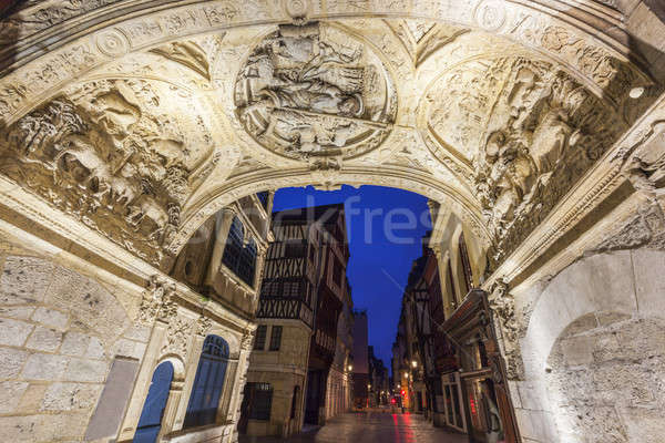 The arch of Great Clock in Rouen   Stock photo © benkrut