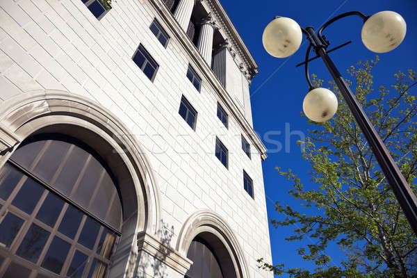 Gerichtsgebäude Zentrum Gebäude Stein Lampe Architektur Stock foto © benkrut