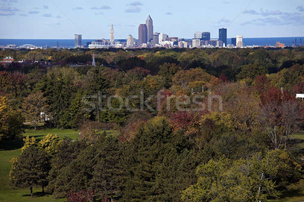 Cleveland - distant skyline Stock photo © benkrut