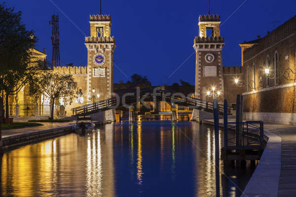 Arsenal Buildings and bridge in Venice Stock photo © benkrut