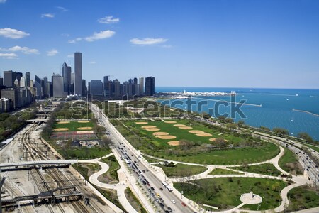 Jezioro brzegu dysk centrum Chicago architektury Zdjęcia stock © benkrut
