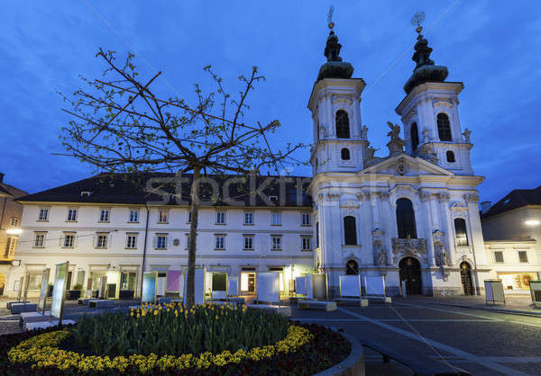 Graz podróży noc panoramę tulipan architektury Zdjęcia stock © benkrut
