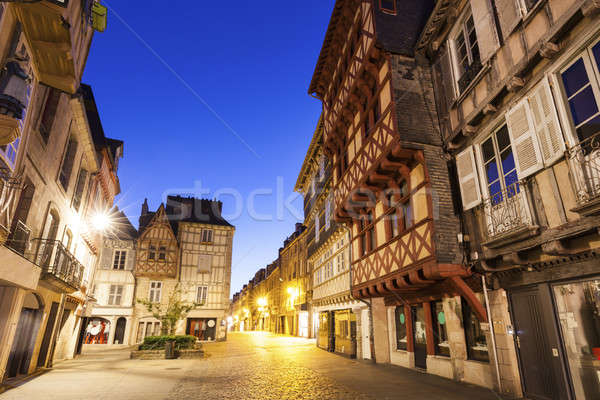 Streets of old town in Quimper Stock photo © benkrut