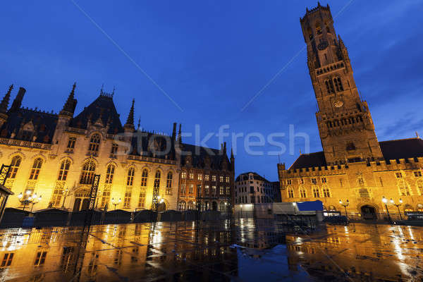 Belfry of Bruges at night Stock photo © benkrut