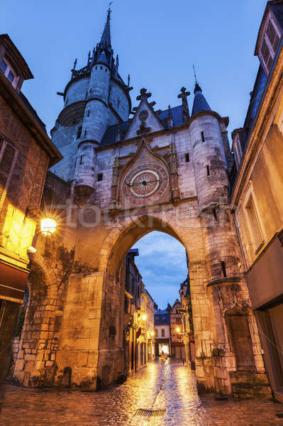 Reloj torre noche ciudad azul viaje Foto stock © benkrut