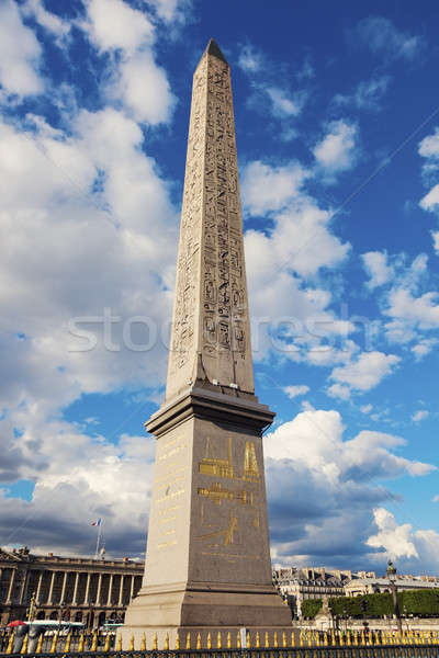 Obelisk of Luxor on Place de la Concorde in Paris Stock photo © benkrut
