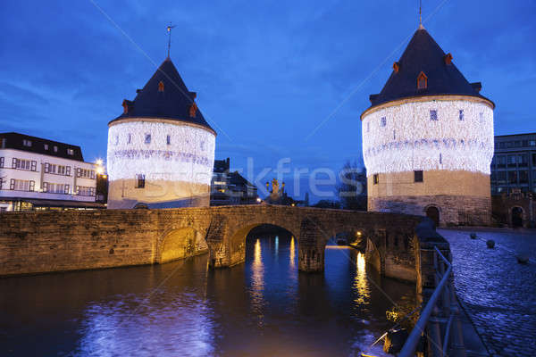 Broel Towers Bridge in Kortrijk Stock photo © benkrut