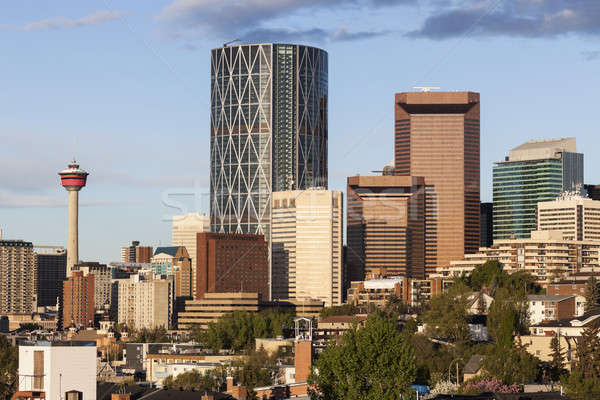 Panorama Calgary Reise Wolkenkratzer Turm Innenstadt Stock foto © benkrut