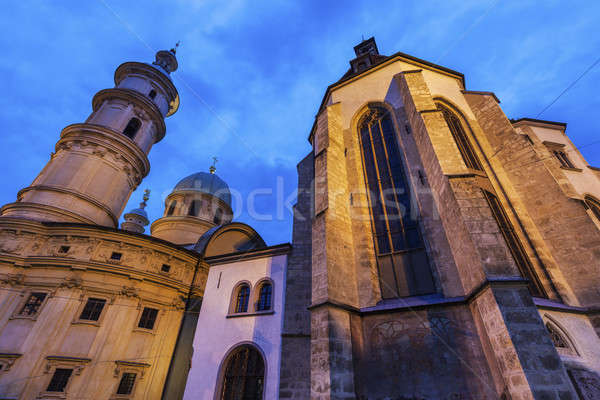 Graz miasta noc panoramę architektury panorama Zdjęcia stock © benkrut