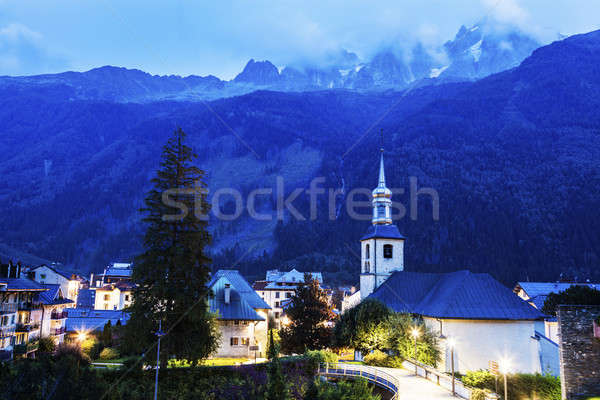 St Michel Church in Chamonix Stock photo © benkrut