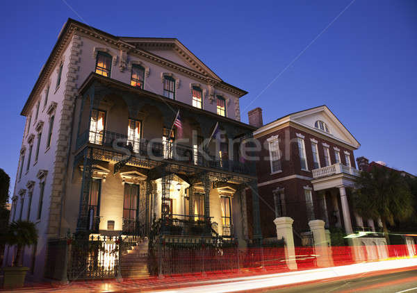 Historische architectuur nacht South Carolina USA straat reizen Stockfoto © benkrut