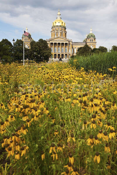 Iowa costruzione ingresso blu architettura giallo Foto d'archivio © benkrut