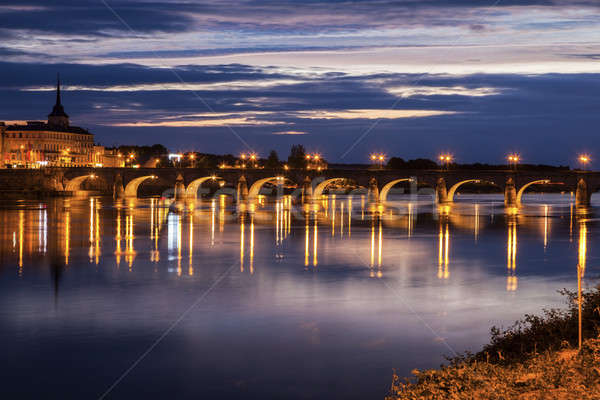 Panorama notte la cielo città ponte Foto d'archivio © benkrut