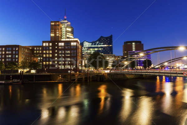 Гамбург Германия город Skyline Европа Сток-фото © benkrut