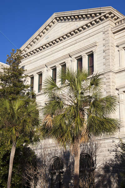 Postamt Gerichtsgebäude South Carolina Gebäude Palmen Stock foto © benkrut