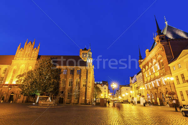Old Market Square and Old Town Hall in Torun Stock photo © benkrut